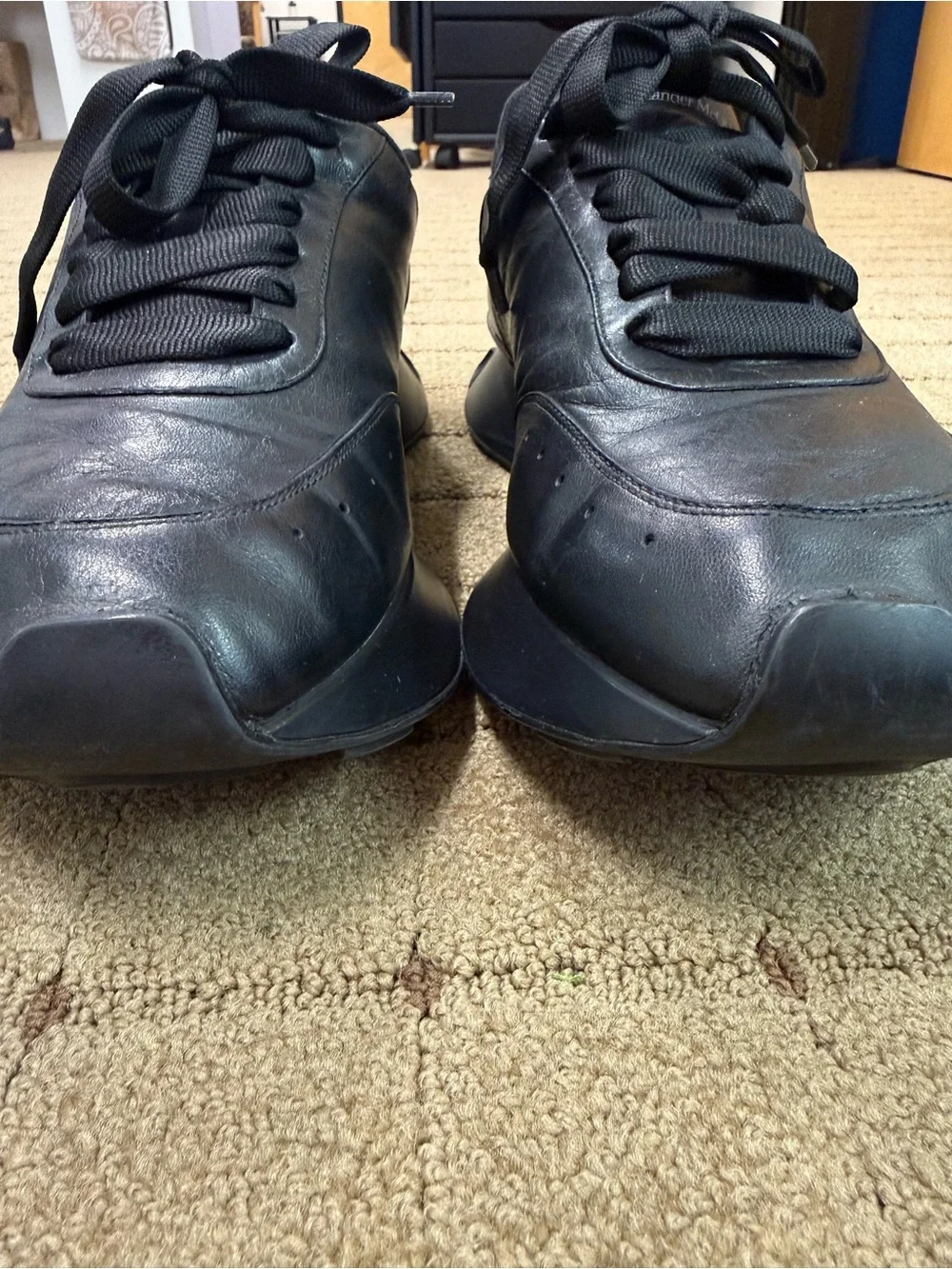 Alexander McQueen Black Leather Men’s Sneakers